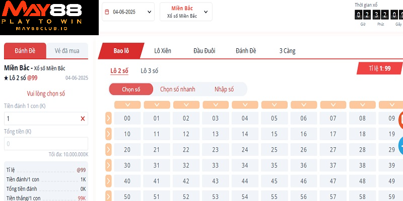 Cách chơi lô đề tại MAY88